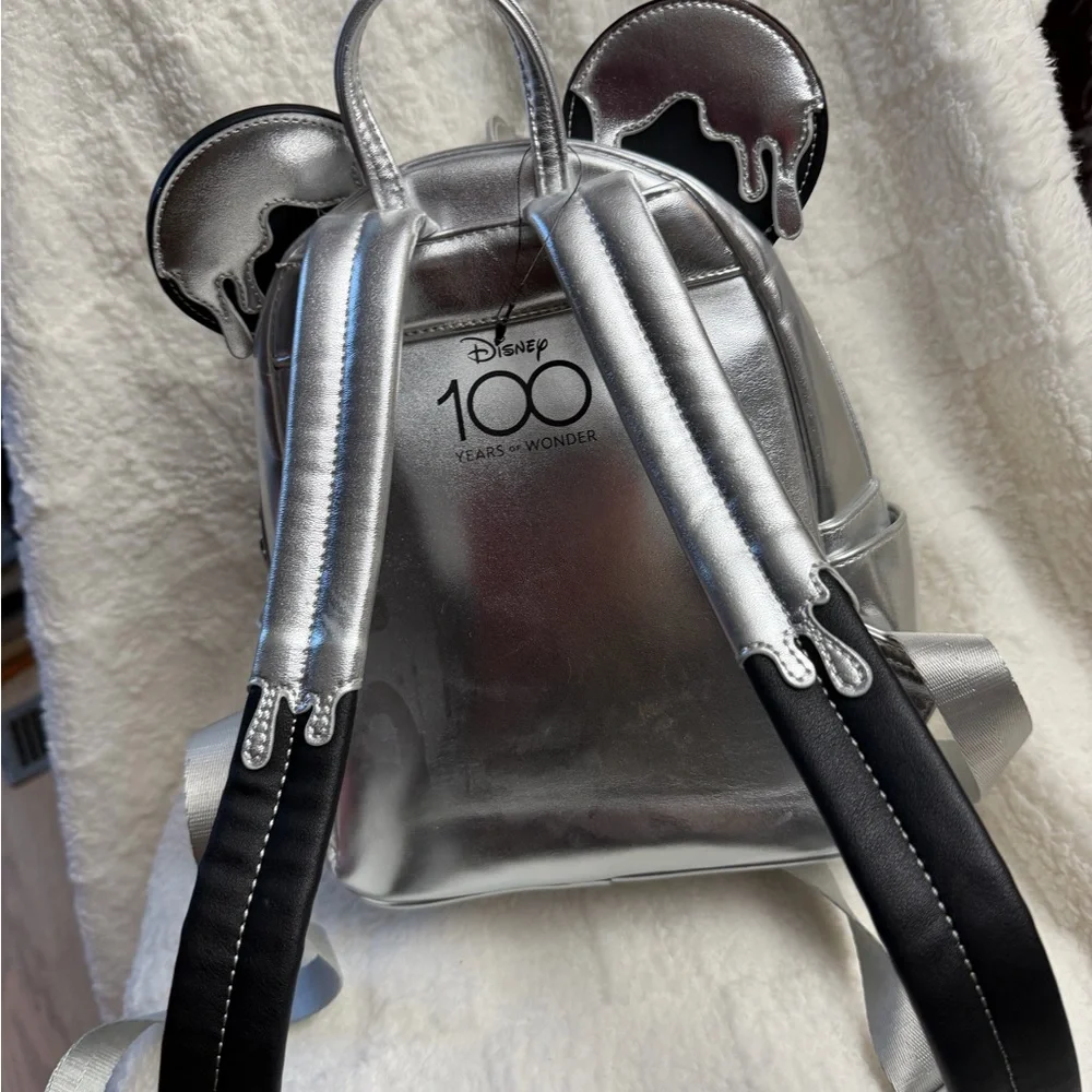 Loungefly Disney Parks Metallic Silver Backpack - Picture 2 of 4